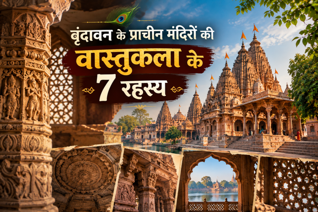 वृंदावन के प्राचीन मंदिरों की लाल पत्थर वाली ऐतिहासिक वास्तुकला